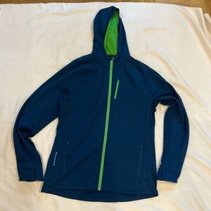 Icebreaker Merino GT Full Zip Hoodie Men's XL Blue and Green